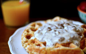 Waffle Biscuits and Gravy