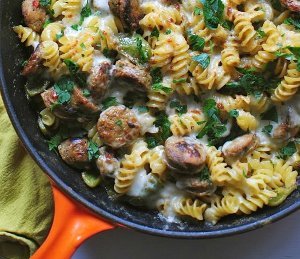Creamy Chicken Sausage Pasta Skillet