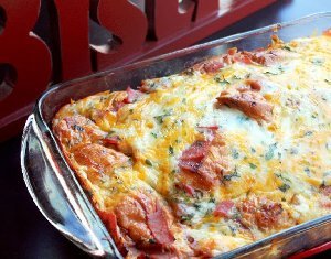 Ham Croissant Breakfast Casserole