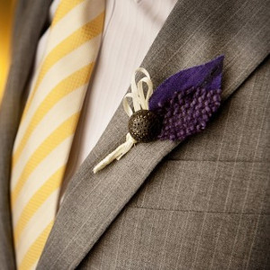 Dashing Indigo Fabric Boutonniere