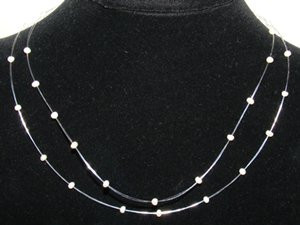 necklace illusion floating pearl