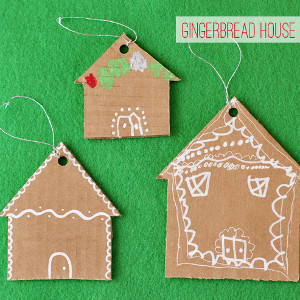 Cardboard Gingerbread House Gift Tags