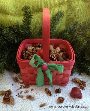 Little Red's Christmas Wicker Basket