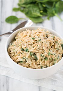Cheesy Spinach Orzo