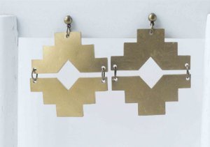 Aztec-Inspired Gold Earrings