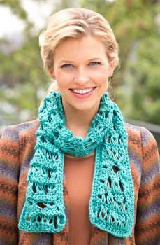 Turquoise Broomstick Scarf