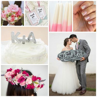 Wedding Color Schemes: Pink and Grey