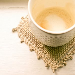 Lace Edged Linen Coasters Lace Edged Linen Coasters