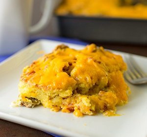 Sausage, Egg, and Waffle Breakfast Casserole