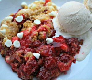 White Chocolate Cherry Dump Cake