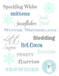 Wonderful Winter Wonderland Printable