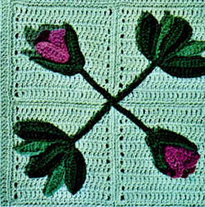 Pink Tulip Garden Crochet Afghan