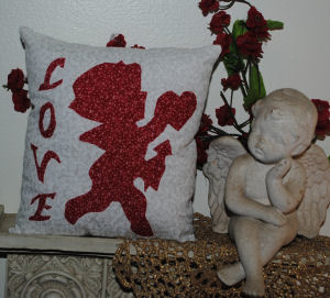 Valentine's Day Cupid Silhouette Pillow