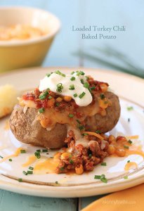 Turkey Chili Baked Potatoes
