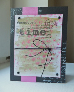 Pink and Black Forgotten Time Card