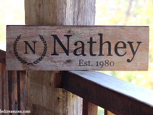 Rustic Chic Family Name Wood Sign