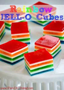 Low-Cal Rainbow Jell-O Bars