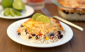 Chicken Enchilada and Rice Bake