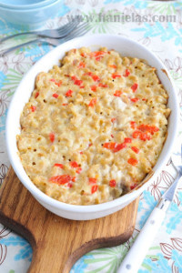 Tilapia and Roasted Pepper Pasta Casserole