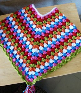 Candy Crush Crochet Poncho