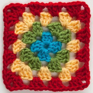 Rainbow Reduction Granny Square