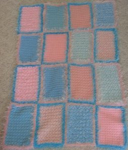 Powder Pink and Blue Afghan