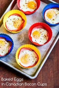 Baked Eggs in Canadian Bacon Cups