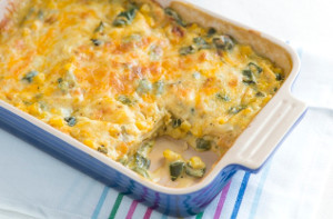 Corn and Poblano Casserole