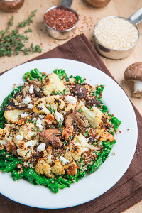 Roasted Cauliflower and Mushroom Quinoa Salad Roasted Cauliflower and Mushroom Quinoa Salad