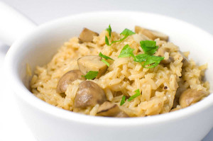 Rice Pilaf with Crimini Mushrooms