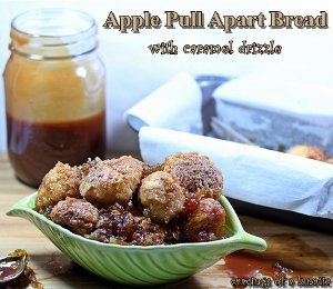 Apple Pull-Apart Bread with Caramel Drizzle
