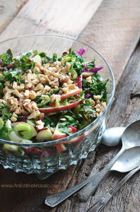 Apple-Walnut Rainbow Chard Salad