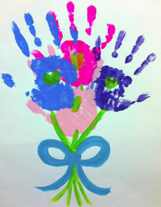 Handprint Art Mother's Day Bouquet