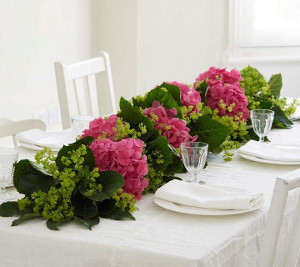 Summer Wedding Hydrangea Table Garland Summer Wedding Hydrangea Table Garland