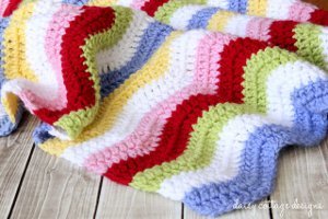 Pastel rainbow ripple baby blanket
