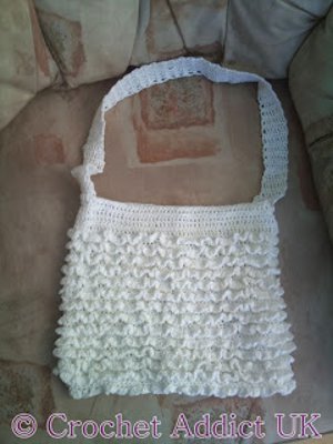 Snow Queen Crochet Ruffled Bag