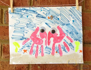Handprint Art Crab