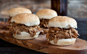 Slow Cooker Beer and Brown Sugar Pulled Chicken Sliders