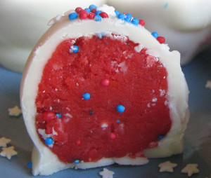 Patriotic No-Bake Cake Batter Truffles