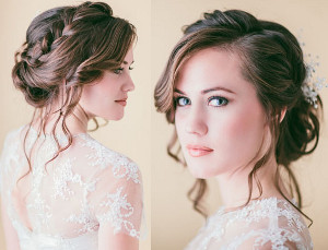 Loose Braided Updo Wedding Hairstyle