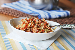 Slow Cooker BBQ Chicken Coleslaw