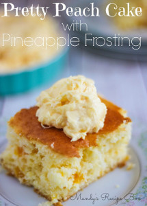 Pretty Peach Cake with Pineapple Frosting