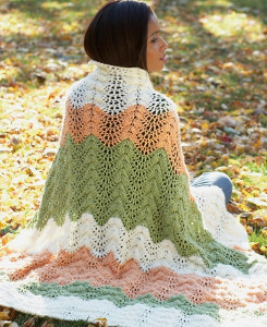 Neutral Melon Crochet Ripple Afghan