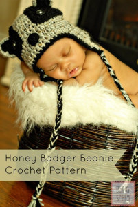 Honey Badger Crochet Beanie
