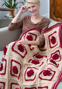 Blooming Burgundy Granny Square Pattern
