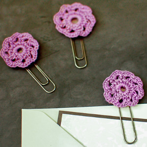 Crochet Floral Paperclips