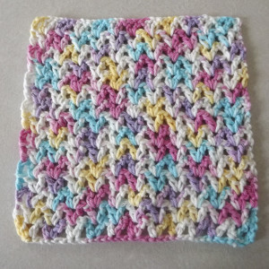 Easy V-Stitch Crochet Dishcloth