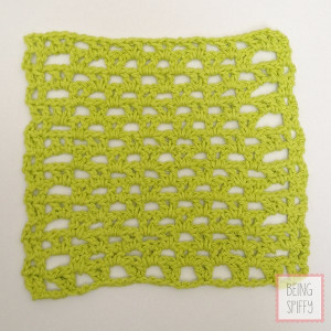 Vibrant V-Stitch Crochet Dishcloth