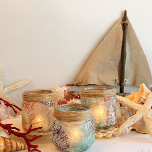 Gorgeous Beachy DIY Candle Holders