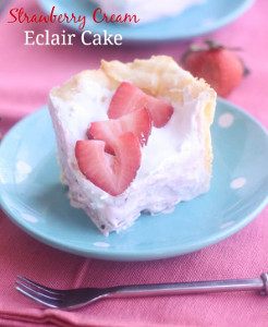 Strawberry Cream Eclair Cake